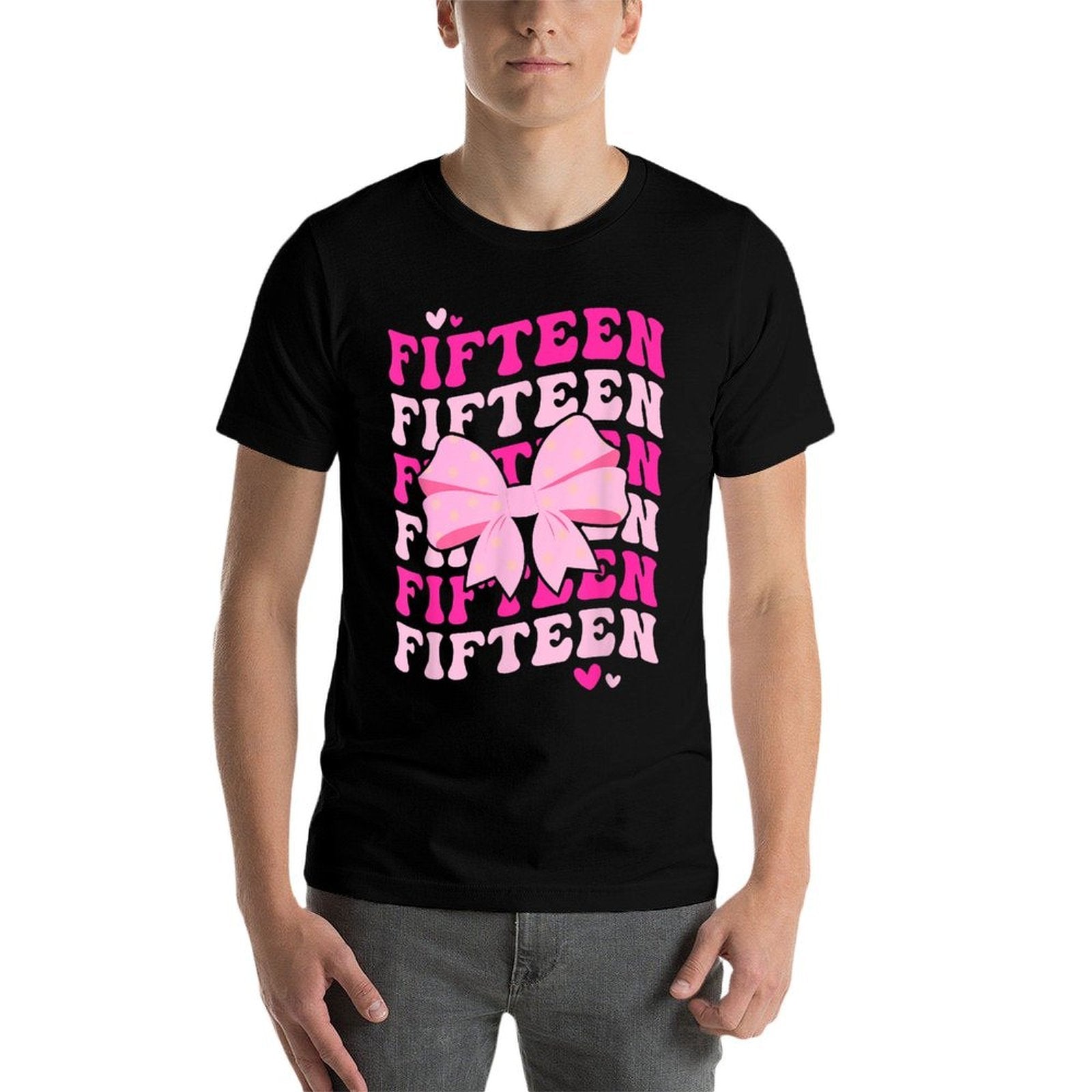 15th Coquette Birthday Party Fifteen Year Old Coquette Bow  High-quality Stitching T-Shirt