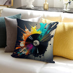 Color Explosion Vinyl Soft Style Accent Throw Pillow