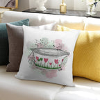 Vintage Pyrex Lucky In Love Bowl Soft Reinforced Edging Throw Pillow