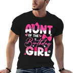 Aunt Of The Birthday Girl Cat Kitty Family Matching  Breathable T-Shirt