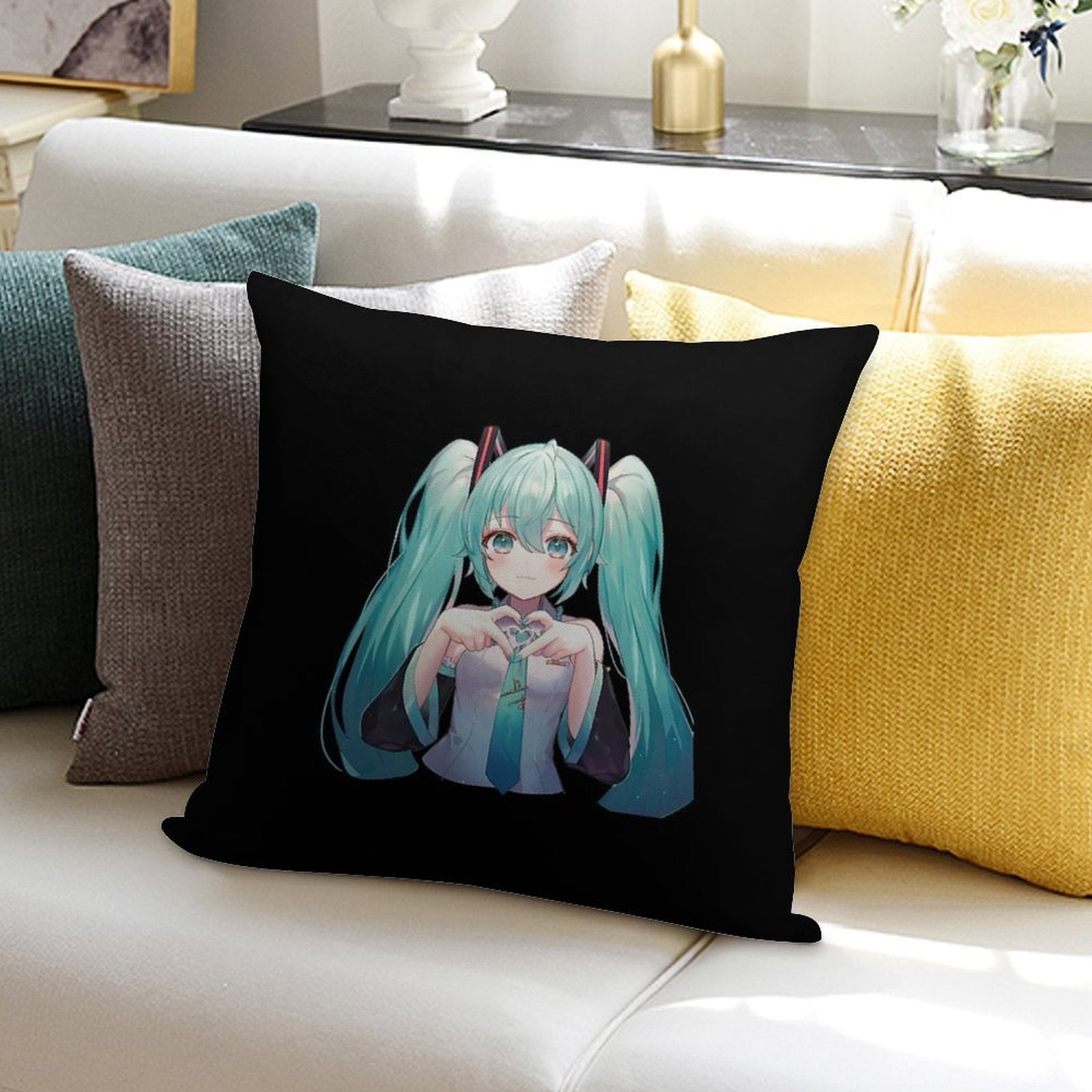Hatsune Miku Soft Reinforced Edging Throw Pillow
