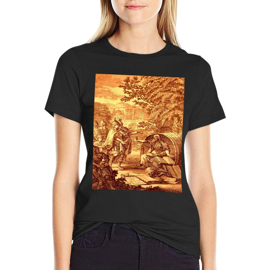 Identity Inventory Greek Theme, Womens, Black, Small,, Classic Fit, Collarless, Crew Neck, Polyester 100  Slim-fit Cut T-Shirt