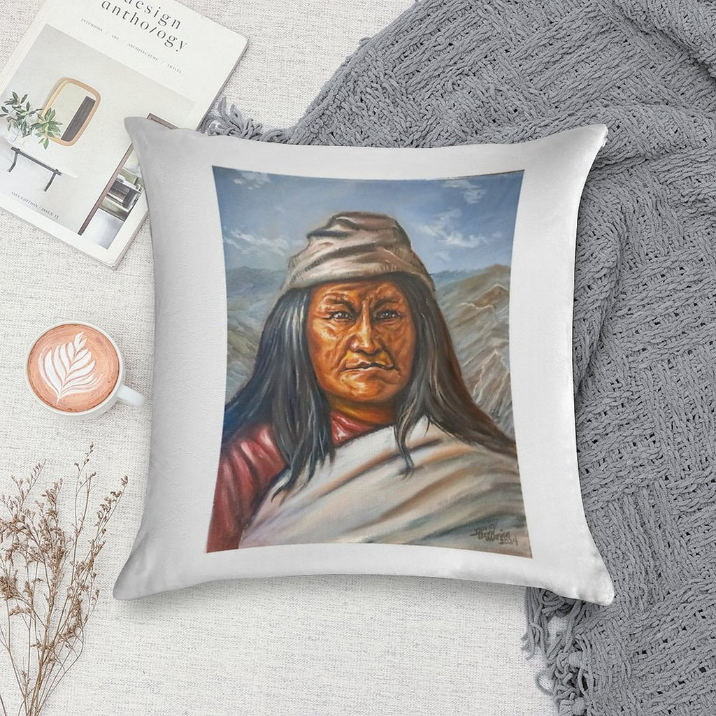 Chief Juh - Nednai Chiricahua Apache Chief Soft Washable Throw Pillow