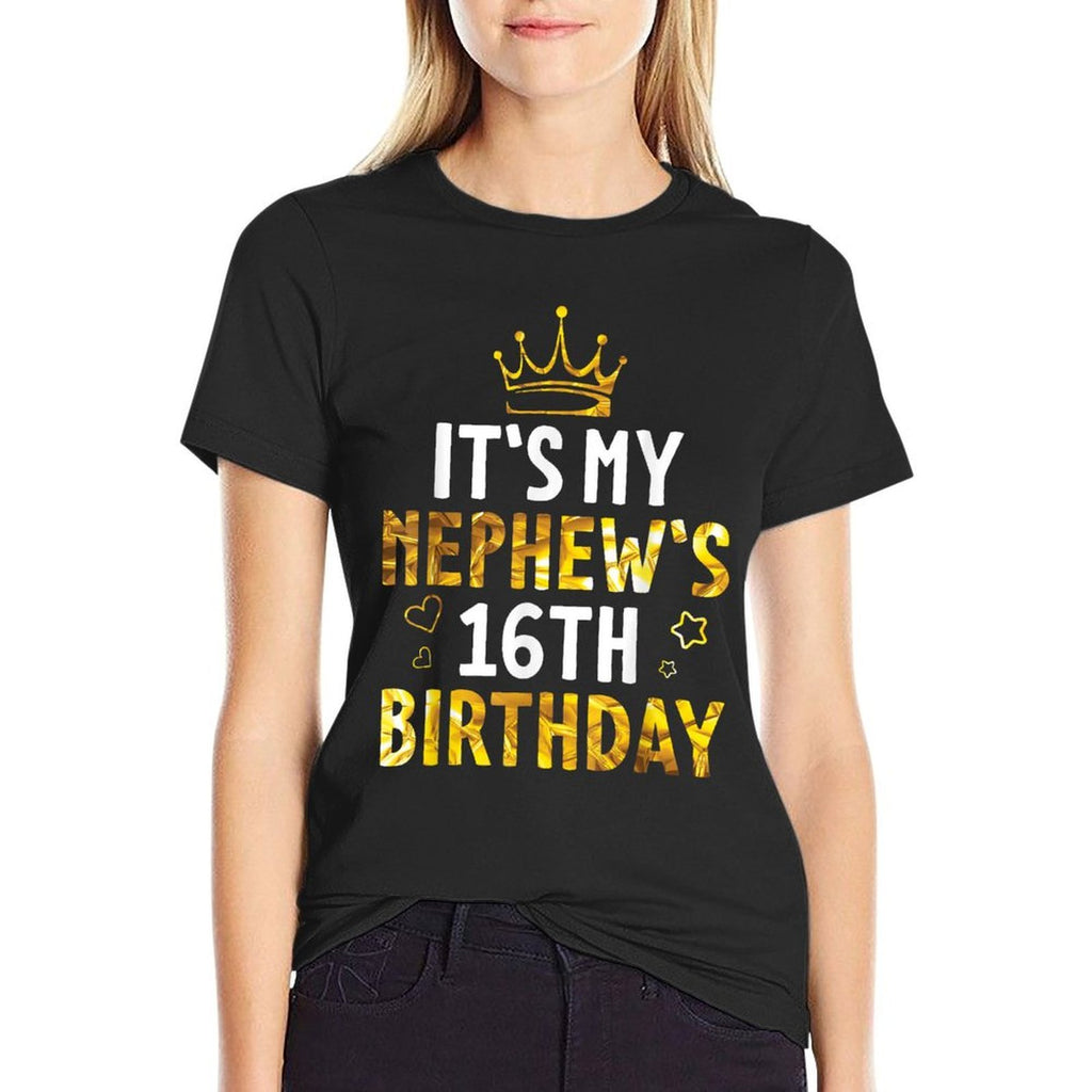 Star Heart Happy 16 Years Old It's My Nephew's 16th Birthday  Rolled Sleeves T-Shirt