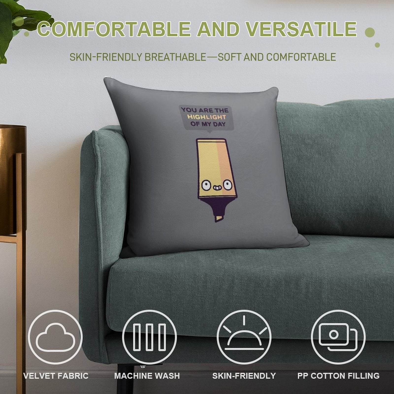 Highlight Soft Reinforced Edging Throw Pillow