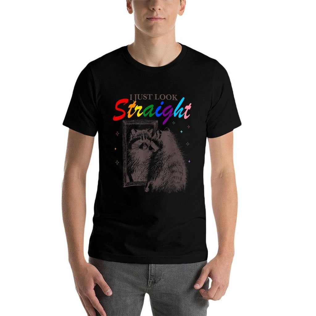I Just Look Straight Funny Raccoon Queer Gay Les LGBT Meme  Odor-resistant T-Shirt