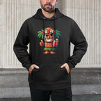 Mens Tiki Man Hawaiian Summer Tropical Luau Party Kids Machine Washable Hoodie