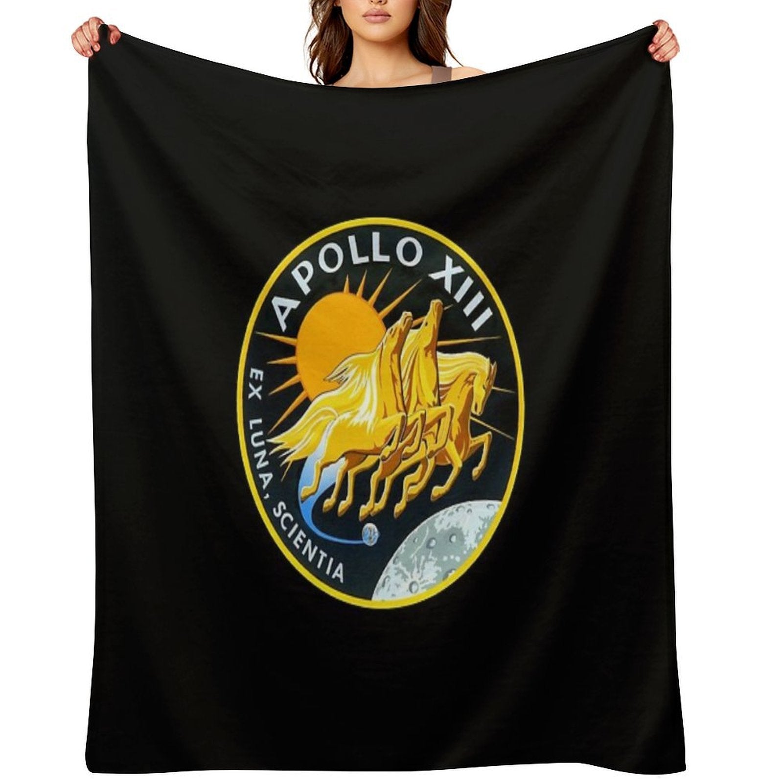 Apollo 13 Mission Patch Plush Throw Blanket