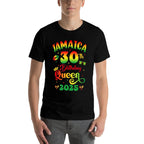 30Th Birthday Queen Jamaica Girl Matching Party 2025  Easy-care T-Shirt