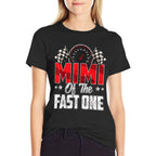 1 Year Old Racing Car Fast One Birthday 1st Family Mimi  Stretchy T-Shirt