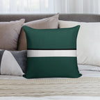 Hunter Green White And Black Banded Soft Style Accent Throw Pillow