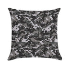 Black And Gray Digital Military Camouflage Soft Easy Maintenance Throw Pillow