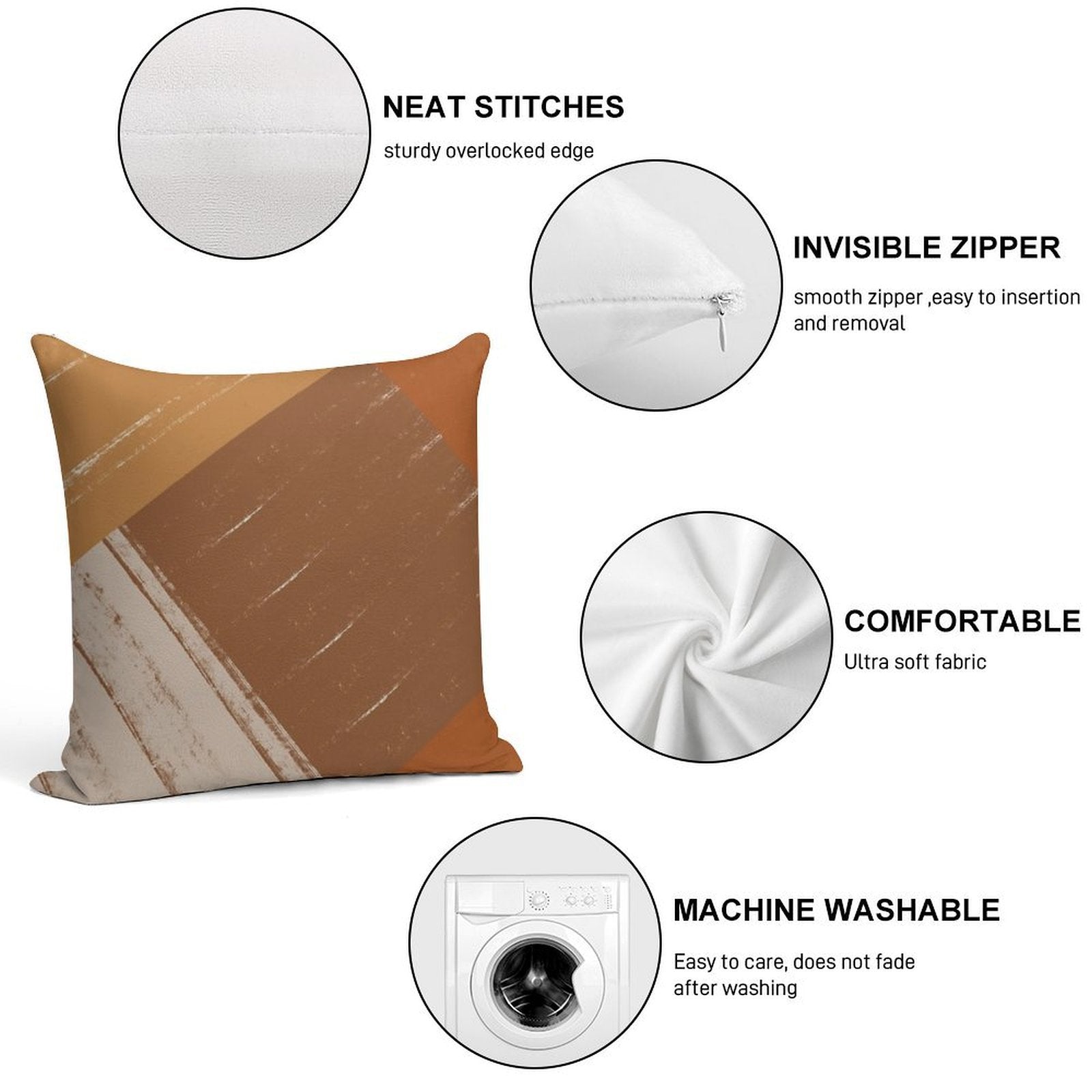 Warm Color Stripes Contemporary Soft Style Accent Throw Pillow