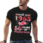 60th Birthdays For Women, Floral Made In 1963  Quick-drying T-Shirt