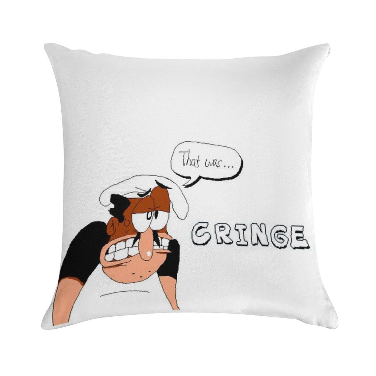 That Was Cringe  Pizza Tower Soft Home Decor Throw Pillow