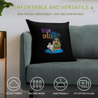 Slice And Spell Halloween Burger Pizza Shirt Soft Fade-Resistant Throw Pillow