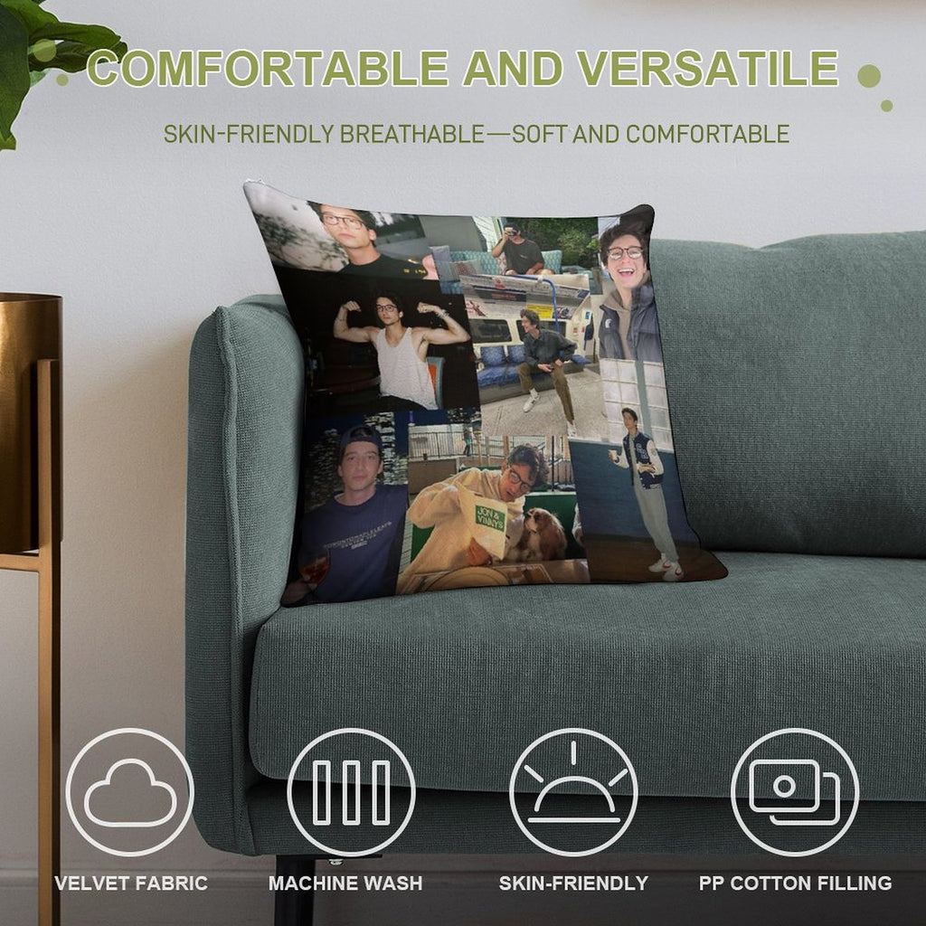 Milo Manheim Collage Soft Easy Maintenance Throw Pillow