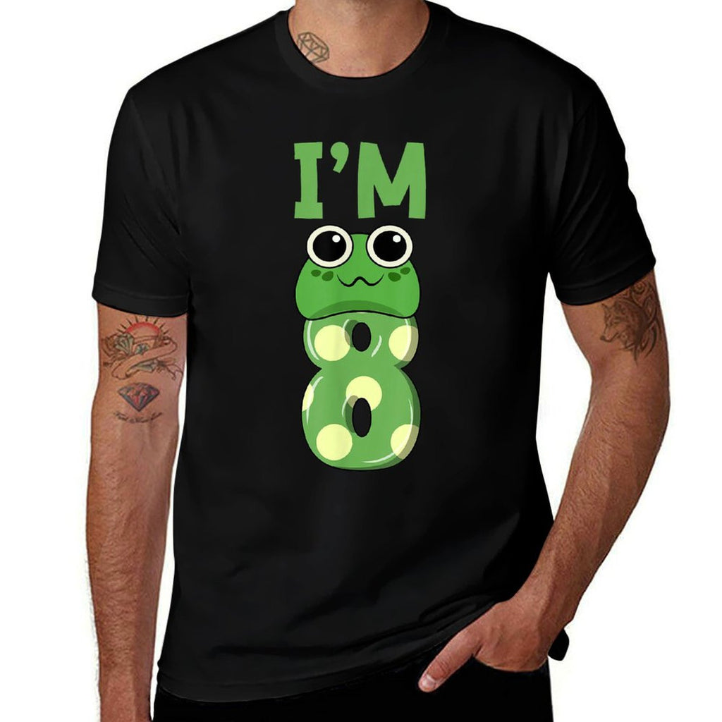 8th Frog Birthday 8 Year Old Frog Birthday Party  Relaxed-fit T-Shirt