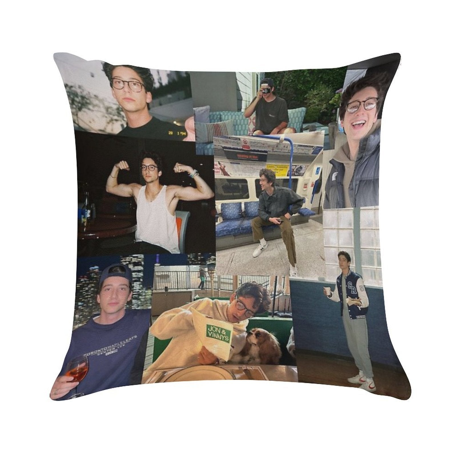 Milo Manheim Collage Soft Easy Maintenance Throw Pillow