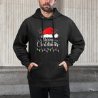 Merry Christmas Red Santa Hat Reindeer Xmas Family Men Women All-Day Comfort Hoodie