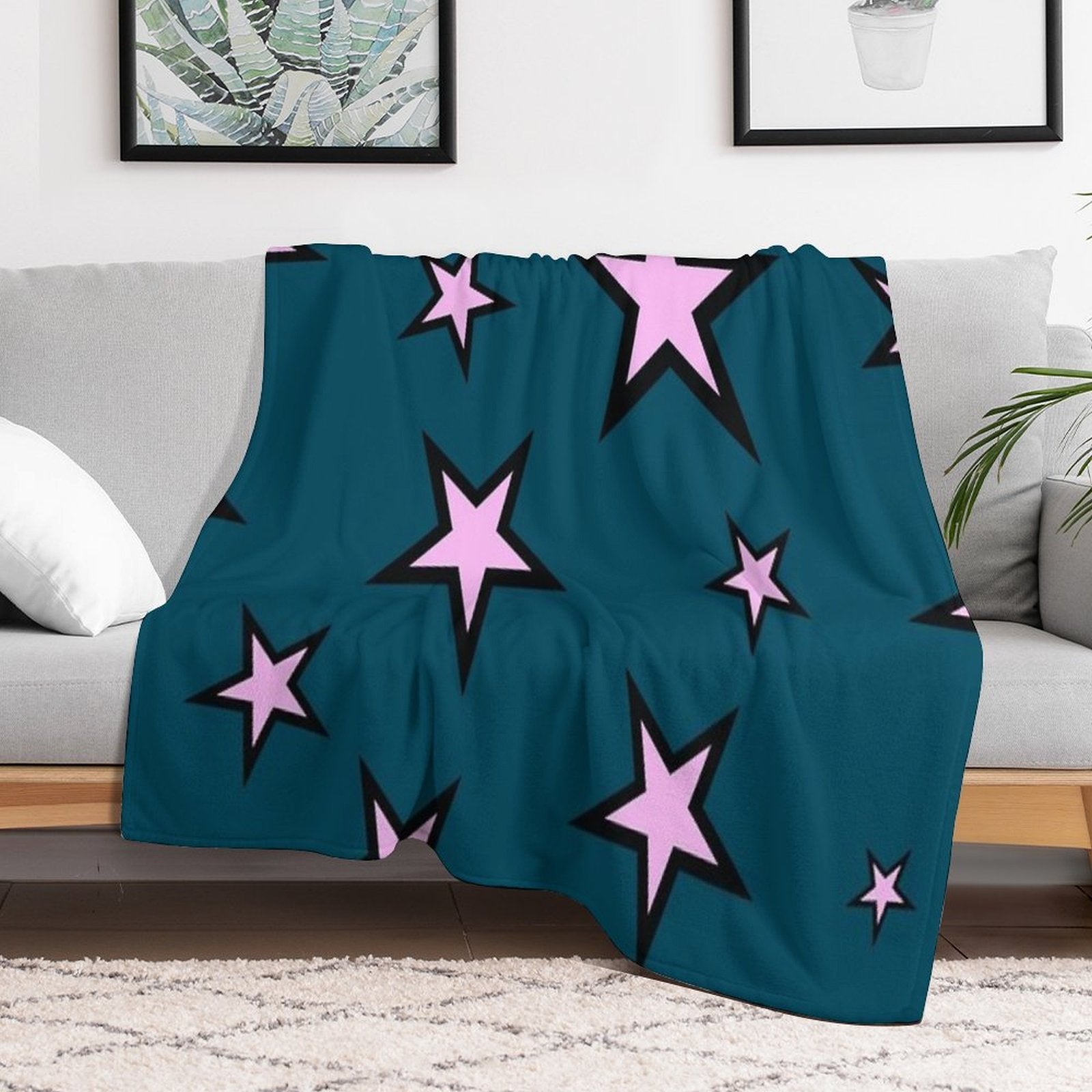 Star Pattern Machine-washable Throw Blanket