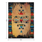 Navajo Pattern - Aztec Brushstroke Design Plush Throw Blanket