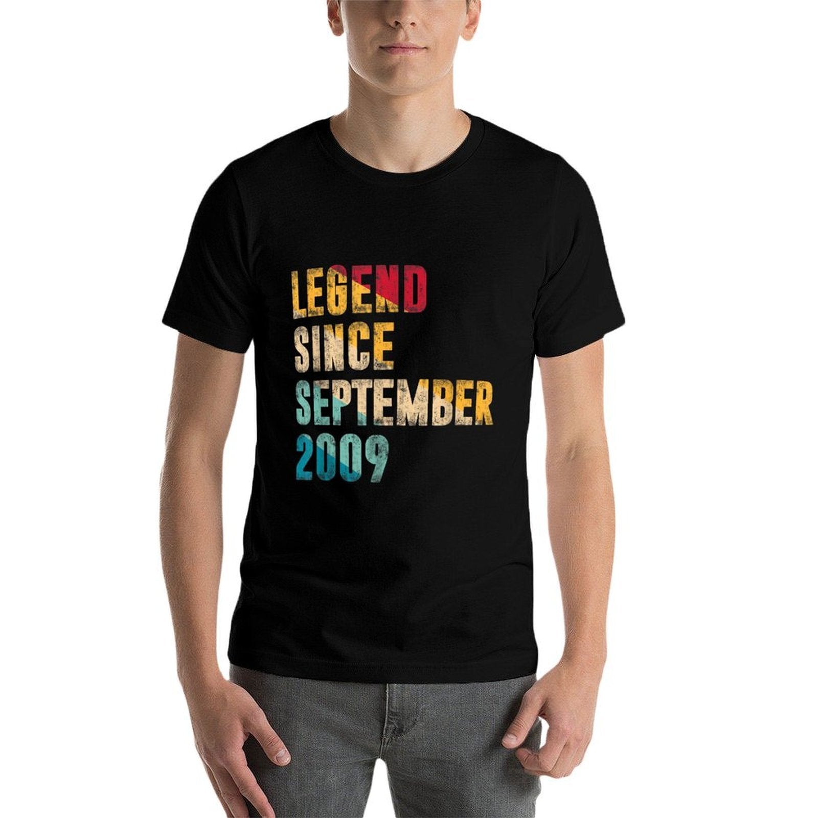 15 Years Old Gifts Legend Since September 2009 15th Birthday  Polyester Blend T-Shirt