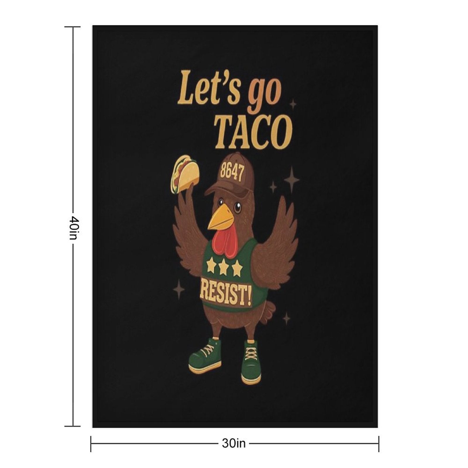 4th Of July Patriotic Lets Go USA TACOS Chicken Compact Throw Blanket