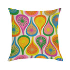 Colorful And Bright Mid Century Modern Atomic Drops Retro Pattern Soft Gift Ready Throw Pillow