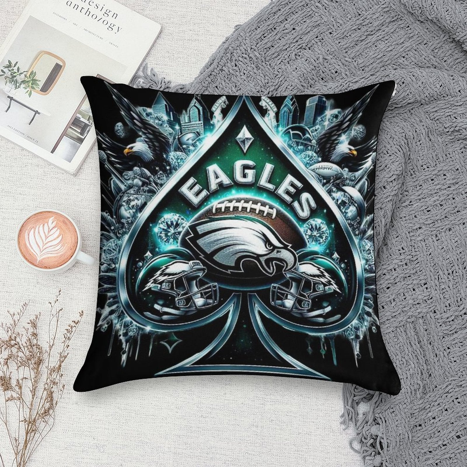 Eagles Soft Fade-Resistant Throw Pillow