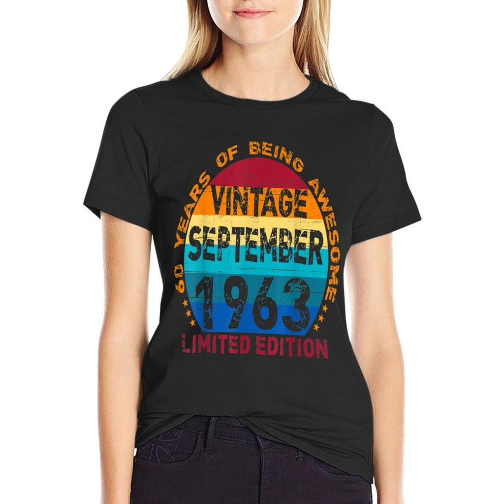 60 Years Old Vintage September 1963 Distressed 60th Birthday  Classic T-Shirt