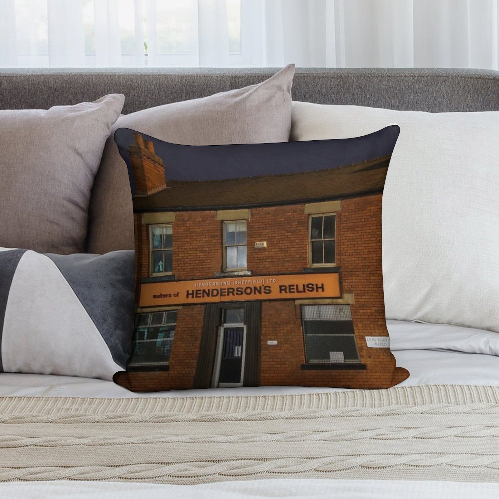 Henderson's Relish Old Building Soft Multiple Sizes Throw Pillow