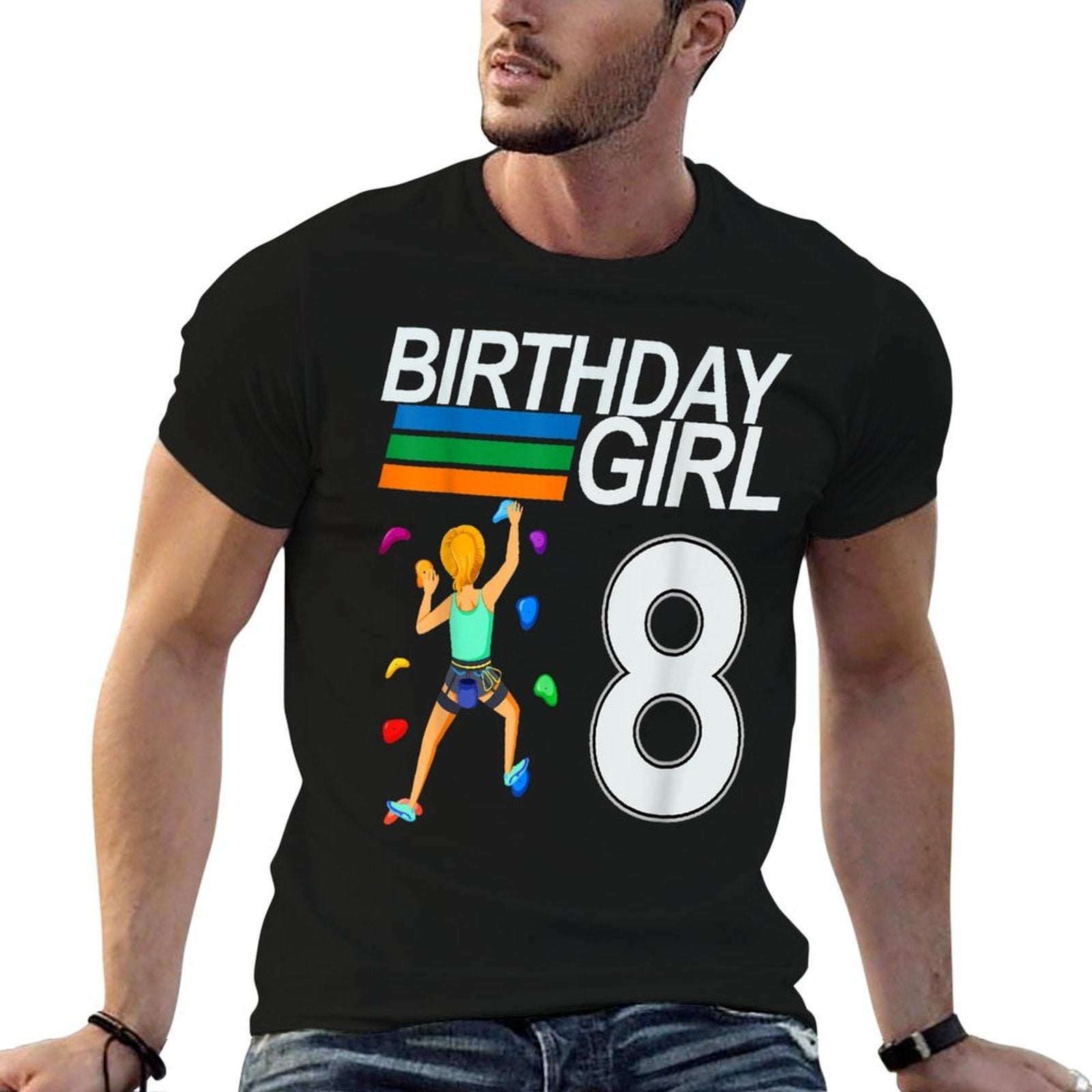 8 Years Old Birthday Bouldering Rock Climbing for Girls  Odor-resistant T-Shirt