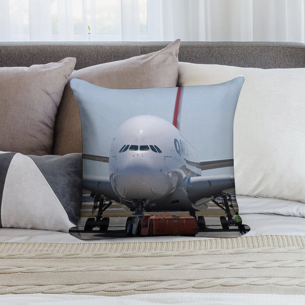 Qantas A380 Soft Skin-Friendly Throw Pillow