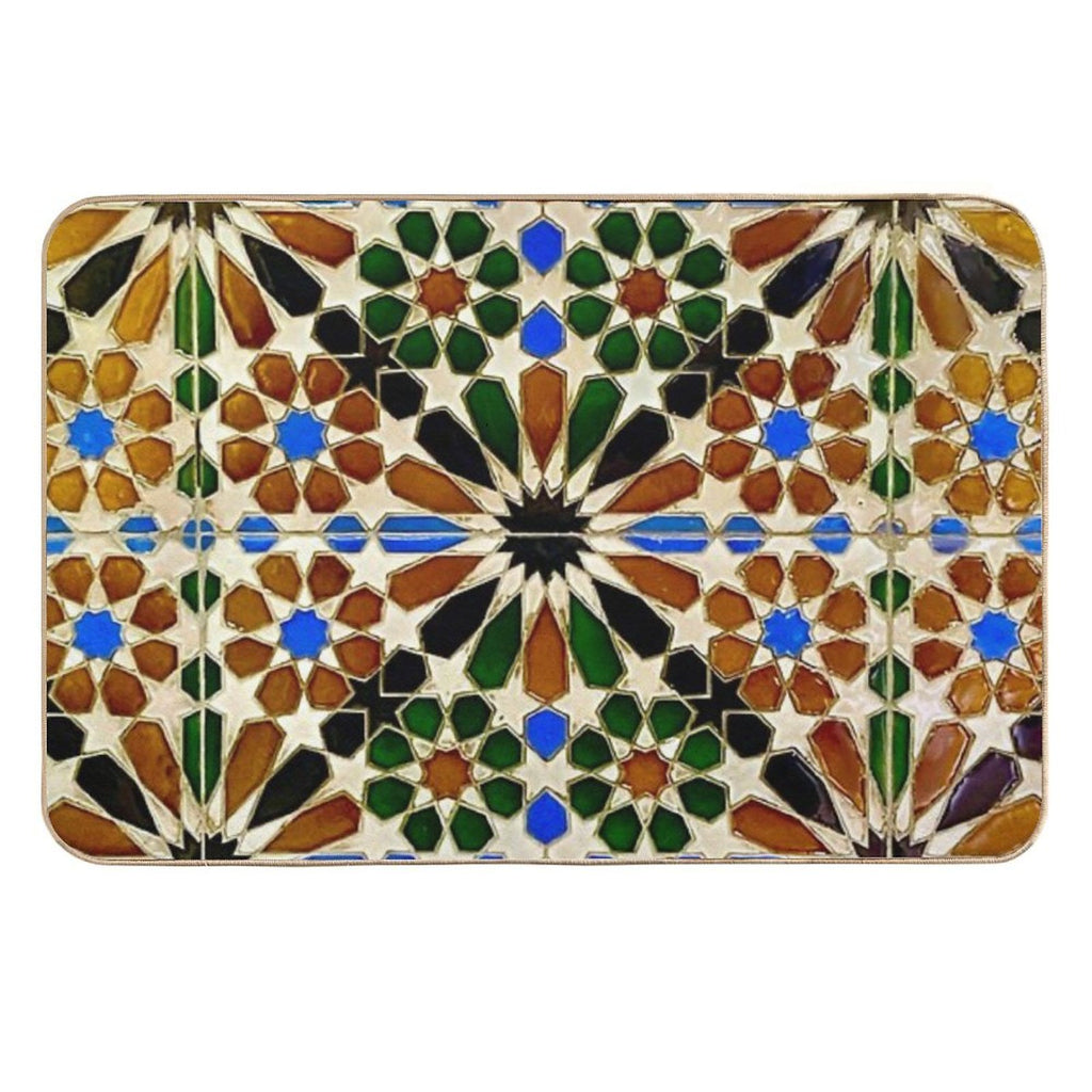 A Tile Wall in Tangier  Long-Lasting Bath Mat