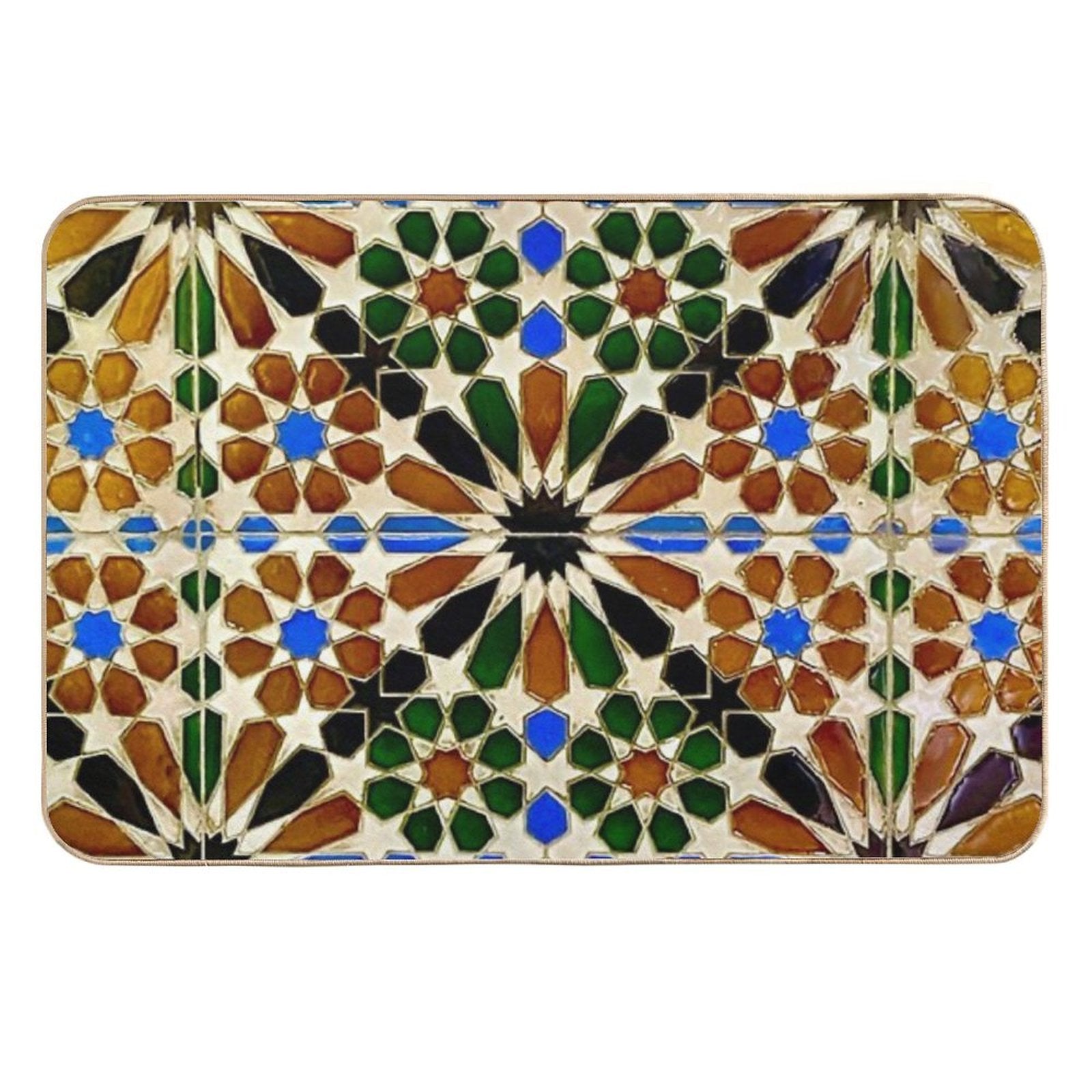 A Tile Wall in Tangier  Long-Lasting Bath Mat