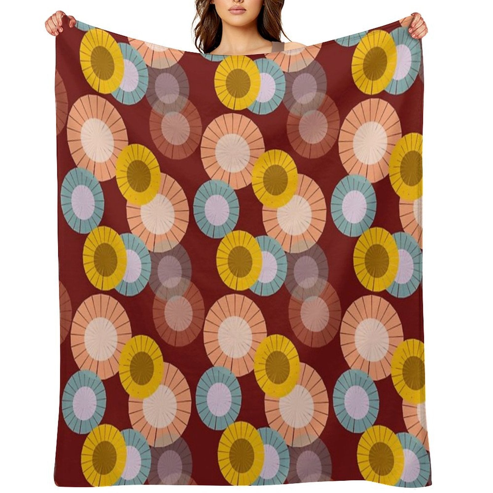 Abstract Floral Pattern Eco-conscious Throw Blanket
