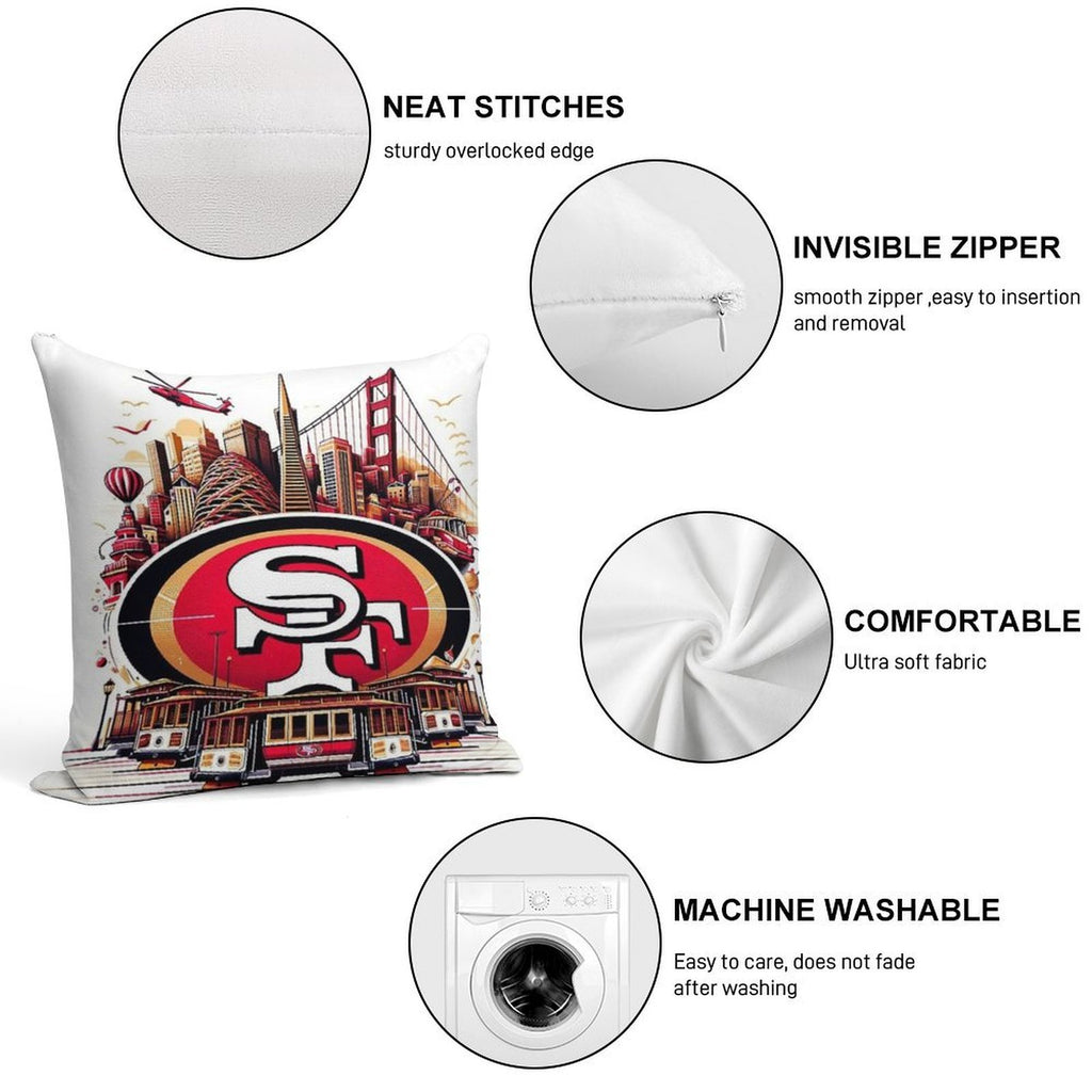 San Francisco Football Soft High-Density Material Throw Pillow