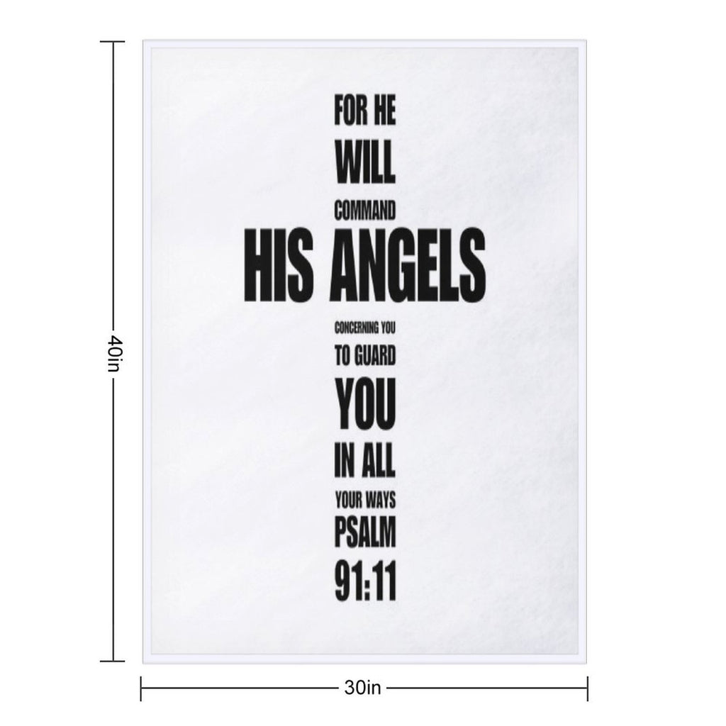 Psalm 91  Bible Verse  Christian Cross  For He Will Command His Angels To Guard You In All Your Ways Easy Care Throw Blanket