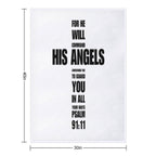 Psalm 91  Bible Verse  Christian Cross  For He Will Command His Angels To Guard You In All Your Ways Easy Care Throw Blanket