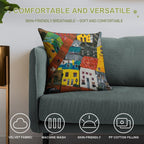 Reykjavik Rooftops Soft Reinforced Edging Throw Pillow