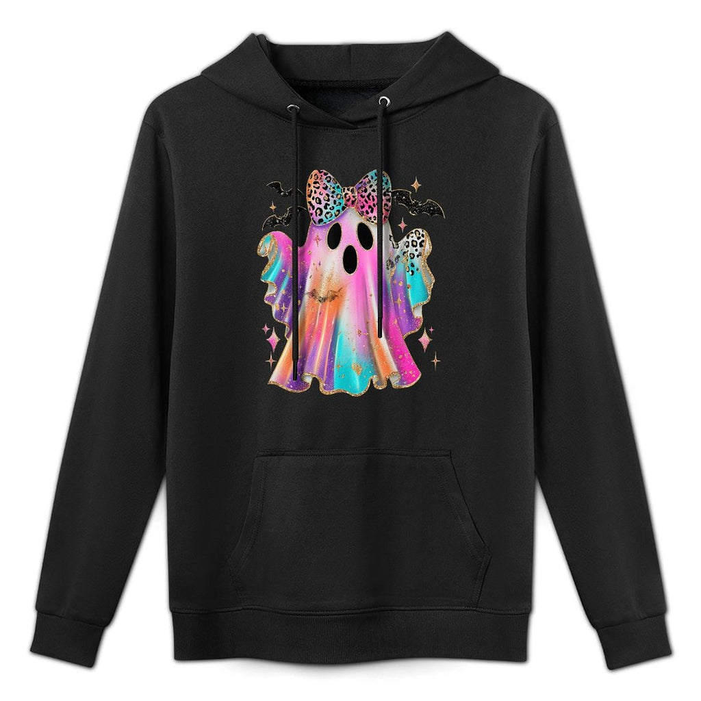 Leopard Coquette Ghost Halloween Spooky Season Fall Autumn Adjustable Hood Hoodie