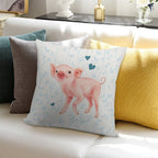 Cute Piglet by Maria Tiqwah Soft Decorative Cover Throw Pillow
