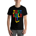 Just Build It Master Builder Building Block Boys Girls  Rolled Sleeves T-Shirt