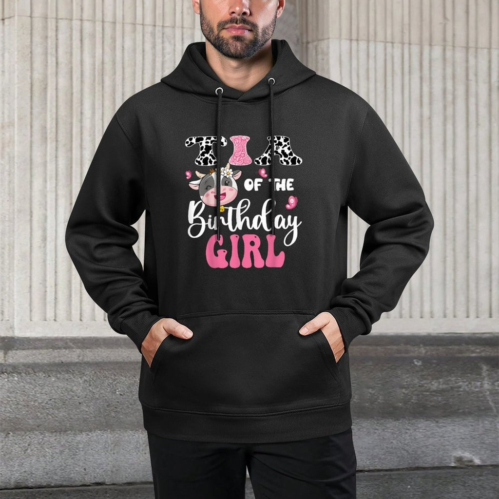 Tia Of The Birthday Girl Farm Cow 1St Birthday Girl Versatile Streetwear Hoodie