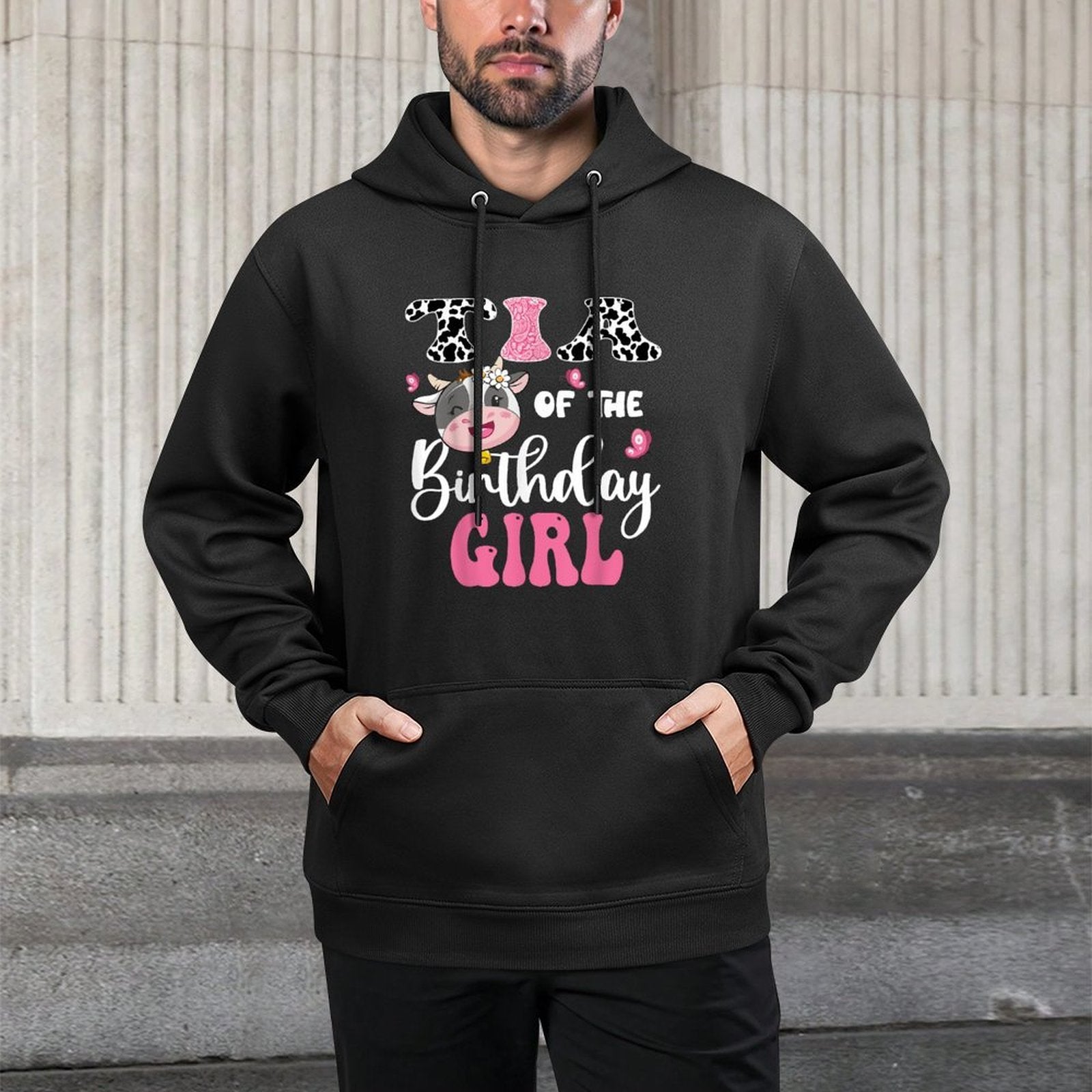Tia Of The Birthday Girl Farm Cow 1St Birthday Girl Versatile Streetwear Hoodie