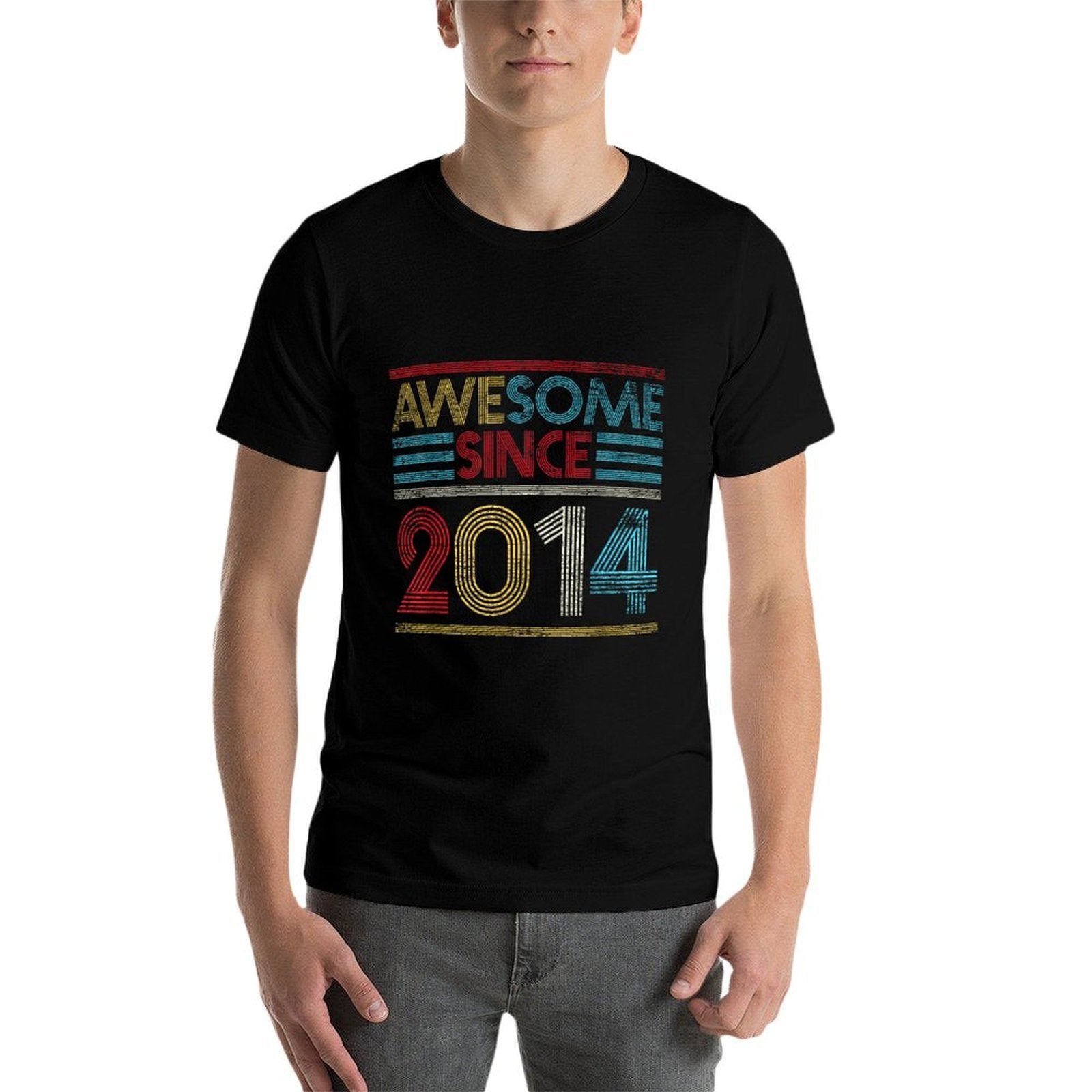 8th Birthday Gifts - Awesome Since 2014  Wrinkle-resistant T-Shirt