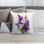 Watercolor Lilacs Soft Hidden Zipper Throw Pillow