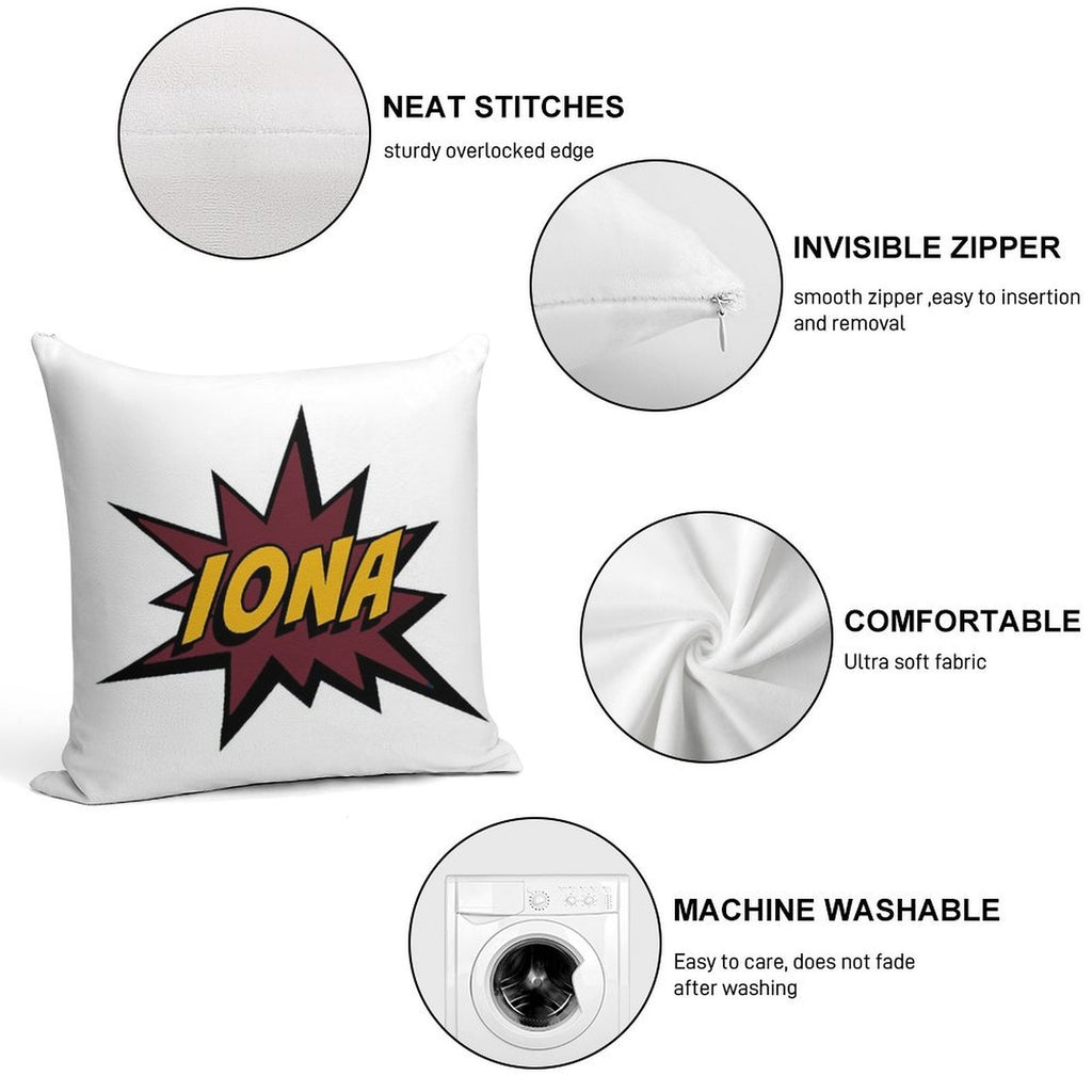 Iona College Soft Short Plush Fabric Throw Pillow