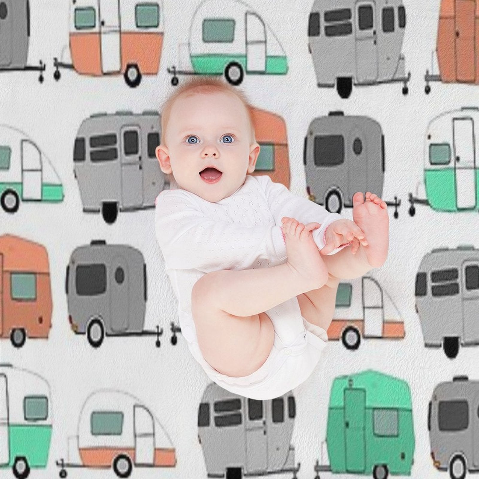 Vintage Caravan Pattern Velvety-soft Throw Blanket